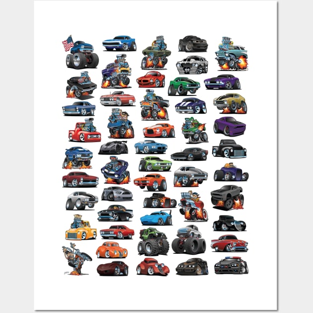 Hot Rods, Muscle Cars, Street Rods, Trucks and Motorcycle Madness! Wall Art by hobrath